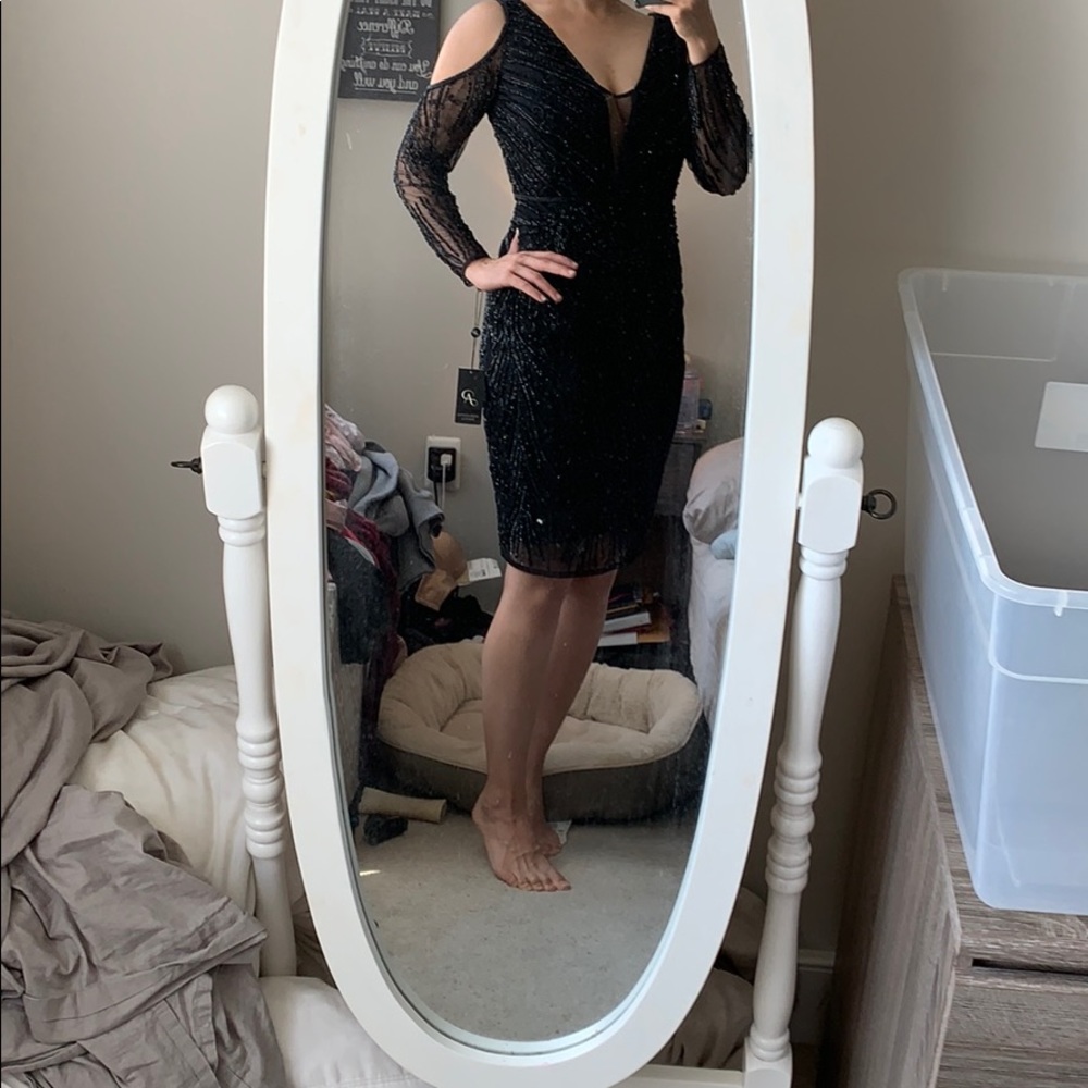 Adrianna papell dress new with tags- black, beaded